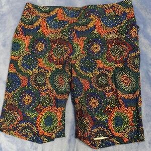 LC by Laura Cruz multicoloured floral print capri pants women Size L new
